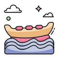 A flat design icon of rowing boat vector