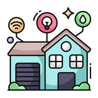 A trendy design icon of smart building vector