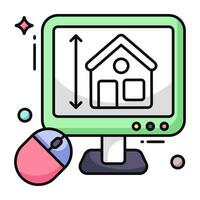 A colored design icon of home measurement vector