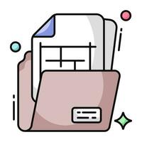 An icon design of folder vector