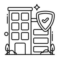 Editable design icon of secure building vector