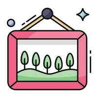 An icon design of hanging frame vector