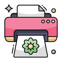 Editable design icon of photo printer vector