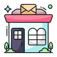 An icon design of post office building vector