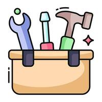 A flat design icon of toolkit vector