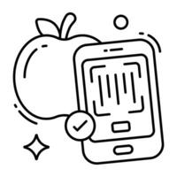 A linear design icon of mobile barcode vector