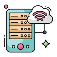 icono de diseño perfecto de wifi en la nube vector