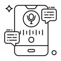 An icon design of mobile voice message vector