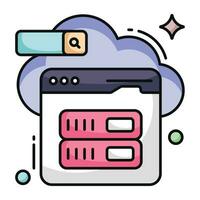 An icon design of cloud server vector