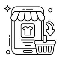 Modern design icon of mobile shopping app vector