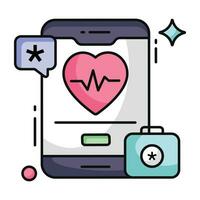 Trendy vector design of mobile medical app