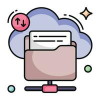 An icon design of cloud folders vector