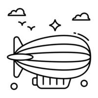 un hermosa diseño icono de dirigible vector