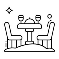 Trendy vector design of cafe table