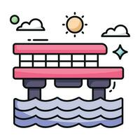 un único diseño icono de muelle vector