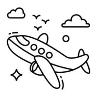 An editable design icon of airplane vector