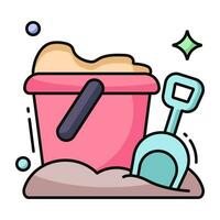 An icon design of sand bucket vector