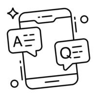 An icon design of mobile question answer vector