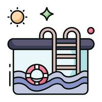 Editable design icon of swimming pool vector