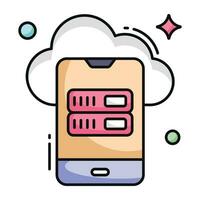 An icon design of mobile server vector