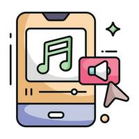An icon design of mobile music vector