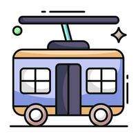 A premium design icon of trolley bus vector