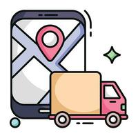 Perfect design icon of mobile cargo location vector