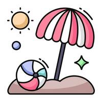 Editable design icon of beach vector