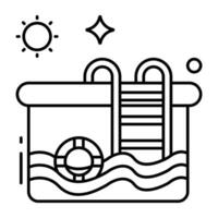 Editable design icon of swimming pool vector