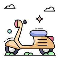 Editable design icon of scooter vector