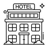 A colored design icon hotel building vector