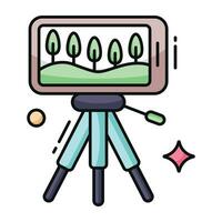 Editable design icon of mobile tripod vector