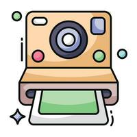 Vector design of instant camera, photographic equipment