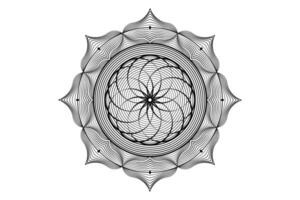 Sacred lotus mandala, Mystical Flower of Life. Sacred geometry, vector logo graphic element isolated. Mystic icon seed of life, abstract geometric drawing, esoteric lotus flower on white background