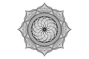 Sacred lotus mandala, Mystical Flower of Life. Sacred geometry, vector logo graphic element isolated. Mystic icon seed of life, abstract geometric drawing, esoteric lotus flower on white background