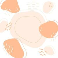 Abstract background texture with copy space of spots and strokes in trendy monochrome Peach Fuzz hue vector