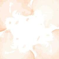 Abstract frame border of spots in trendy monochrome Peach Fuzz shades in watercolor manner. Isolate vector