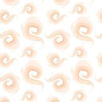 Seamless pattern of abstract circle brush strokes in trendy monochrome Peach Fuzz shades. Isolate vector