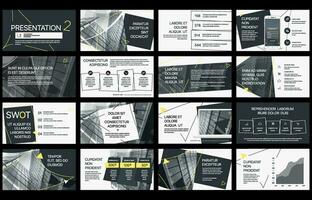 Geometric presentation templates. Infographic elements on white background. Vector slide template for business project presentations and marketing.