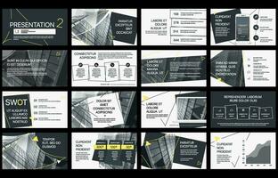 Geometric presentation templates. Infographic elements on white background. Vector slide template for business project presentations and marketing.