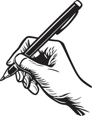 AI generated Hand Writing with Pen Illustration