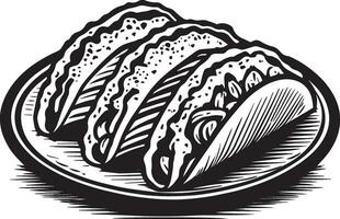AI generated Plate of Tacos Illustration vector
