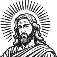 AI generated Jesus Christ Face Illustration vector