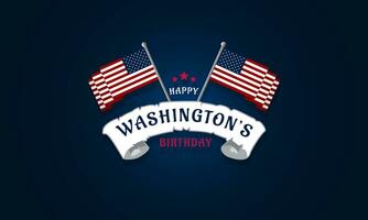 contento Washington cumpleaños antecedentes vector ilustración
