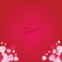 Background design with paper cut clouds. Place for text. Happy Valentine's Day sale header with hanging hearts. vector