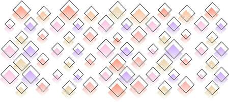 pastel peach squares diamond gradient with line pattern design background vector