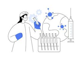 Vaccine manufacturing abstract concept vector illustration.