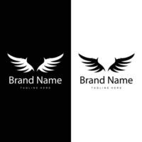 Wing logo black silhouette design simple minimalist bird wings vector illustration template