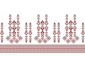 Ethnic geometric fabric pattern Cross Stitch.Ikat embroidery Ethnic oriental Pixel pattern white background. Abstract,vector,illustration. Texture,clothing,decoration,motifs,silk wallpaper. vector