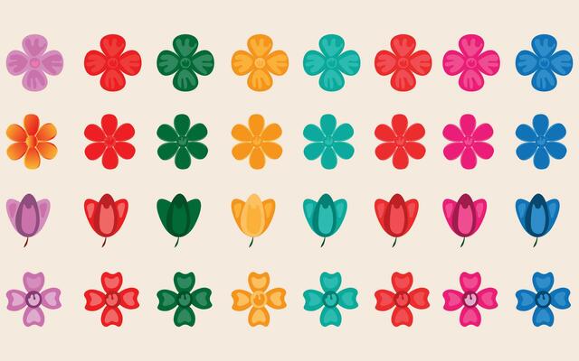 Flower embroidery pattern vector design
